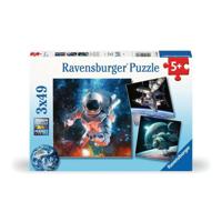 Ravensburger puzzel space - drie puzzels - 49 stukjes - kinderpuzzel