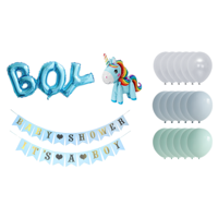 Babyshower versiering Unicorn (blauw)