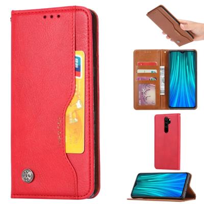 Voor Xiaomi Redmi Note8 Pro Knead huidtextuur horizontale Flip lederen draagtas met foto frame & houder & kaartsleuven & portemonnee (rood)