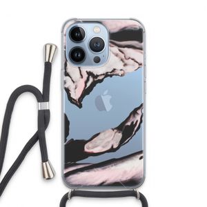 Roze stroom: iPhone 13 Pro Transparant Hoesje met koord