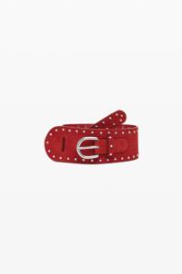 Leren ceintuur met studs - RED - 95