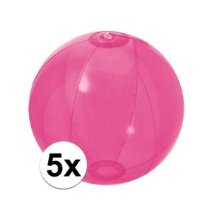 5x Opblaasbare strandbal fel roze 30 cm