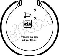 Remschoenset, parkeerrem CIFAM, u.a. für Mazda, Chevrolet, Ssangyong, Opel, Cadillac, Daewoo, Pontiac, Vauxhall, Buick, Lincoln, Oldsmobile, Ford Usa