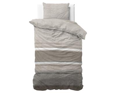 Sleeptime Flanel Stone Stripe Taupe 140 x 200/220 cm