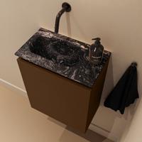 Toiletmeubel Mondiaz Ture Dlux | 40 cm | Meubelkleur Rust | Eden wastafel Lava Links | Zonder kraangat