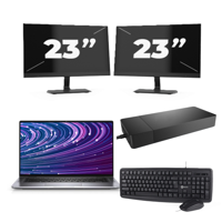 Dell Latitude 9520 - Intel Core i7-11e Generatie - 15 inch - 16GB RAM - 256GB SSD - Windows 11 Home + 2x 23 inch Monitor