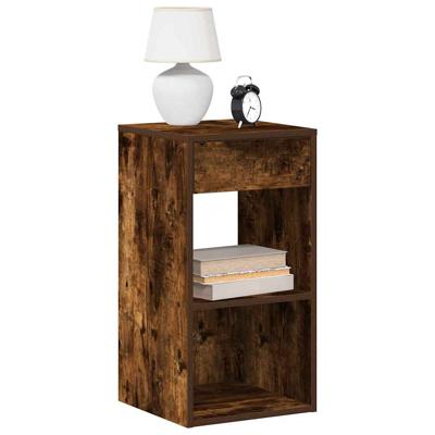 Nachtkastje met lade 35x34x66,5 cm gerookt eikenkleurig