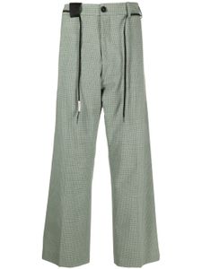 Marni pantalon ample à carreaux - Vert