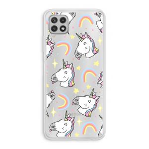 Rainbow Unicorn: Samsung Galaxy A22 4G Transparant Hoesje