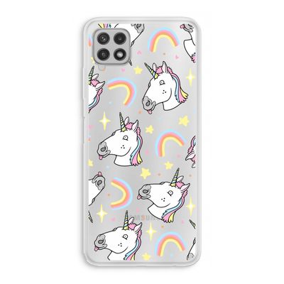 Rainbow Unicorn: Samsung Galaxy A22 4G Transparant Hoesje
