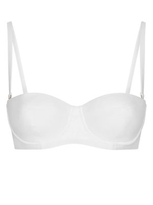 Dolce & Gabbana haut de bikini à plaque logo - Blanc