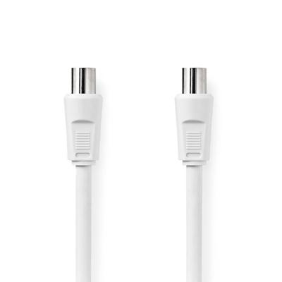 Nedis CSGL40000WT30 Coaxkabel Iec (coax) Male Iec (coax) Female Vernikkeld 90 Db 75 Ohm Dubbel Afgeschermd 3.00 M Rond Pvc Wit Label