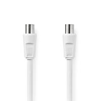Nedis CSGL40000WT30 Coaxkabel Iec (coax) Male Iec (coax) Female Vernikkeld 90 Db 75 Ohm Dubbel Afgeschermd 3.00 M Rond Pvc Wit Label