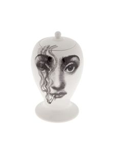 Fornasetti "Il fumo fa male" Vase - Blanc