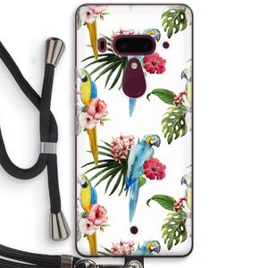 Kleurrijke papegaaien: HTC U12+ Transparant Hoesje met koord