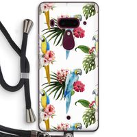 Kleurrijke papegaaien: HTC U12+ Transparant Hoesje met koord