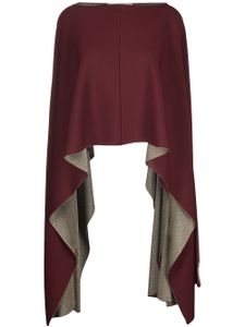 Valentino Garavani poncho drapé à longueur crop - Rouge