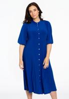 Yoek Jurk met smock detail | Indigo | Maat 50/52