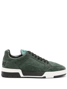 Moschino logo-embroidered suede sneakers - Vert