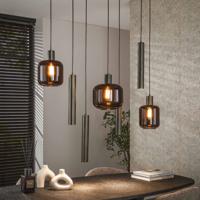 LifestyleFurn Hanglamp 'Gill' 4+3-lamps, kleur Sienna brown