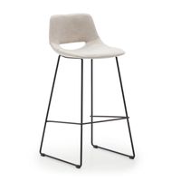 Kave Home Barkruk 'Zahara' kleur Beige (zithoogte 75cm)