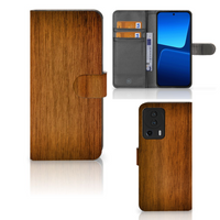 Xiaomi 13 Lite Book Style Case Donker Hout