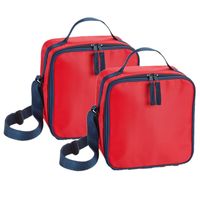 Set van 2x stuks kleine koeltassen voor lunch rood 20 x 20 x 11 cm 4.5 liter