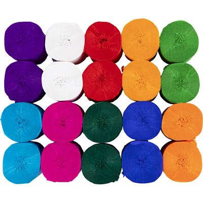 Creativ Company Rollen crêpepapier, l: 20 m, b: 5 cm, 22 gr, diverse kleuren, 20 rol/ 1 doos