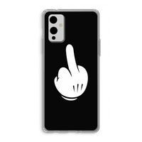 Middle finger black: OnePlus 9 Transparant Hoesje