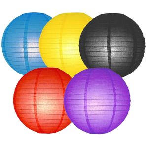 Set van 10x stuks gekleurde party lampionnen dia 25 cm voor tuinfeest