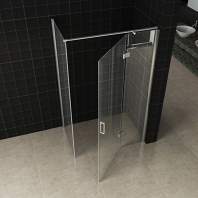 Douchecabine Wiesbaden met Draaideur en Zijwand 90x100 cm 8mm Nano Coating Chroom