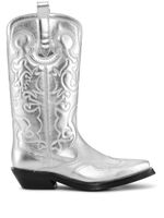 GANNI bottes d'inspiration western 40 mm - Argent