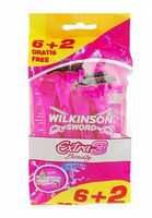 Wilkinson Extra3 Beauty Wegwerpscheermesjes 6+2 Gratis - thumbnail