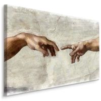 Schilderij - Schepping van Adam , naar Michelangelo, Premium Print