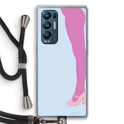 Pink panty: Oppo Find X3 Neo Transparant Hoesje met koord