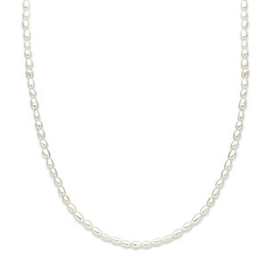 Ketting Parels zilver-zoetwaterparel wit 3,2 mm 40-45 cm