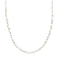 Ketting Parels zilver-zoetwaterparel wit 3,2 mm 40-45 cm