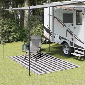 VidaXL Tenttapijt 250x300 cm antracietkleurig en wit