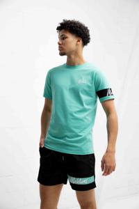 Malelions Captain T-Shirt Heren Turquoise/Zwart - Maat XS - Kleur: TurquoiseZwart | Soccerfanshop