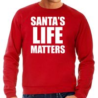 Santas life matters Kerst sweater / Kerst outfit rood voor heren - thumbnail