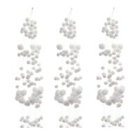 Sneeuwballen slinger - 4x stuks - wit -135 cm - polyester - sneeuwversiering - slingers