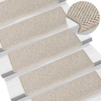 Trapmatten zelfklevend 15 st sisal-look 65x21x4cm zilverkleurig
