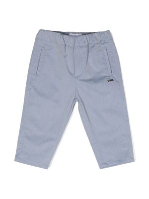 Emporio Armani Kids pantalon de costume en coton stretch - Bleu