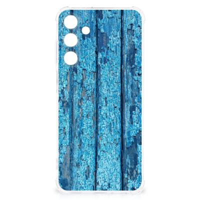 Samsung Galaxy A25 Stevig Telefoonhoesje Wood Blue Samsung Galaxy A25 Stevig Telefoonhoesje Wood Blue