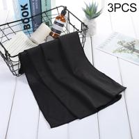 3 STKS absorberend polyester sneldrogend ademend koud gevild Fitness Sport draagbare handdoek (zwart)
