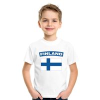 T-shirt met Finse vlag wit kinderen