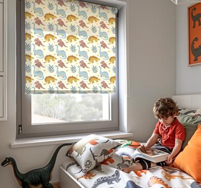 Minimalistische stijl raambekleding dinosaurus