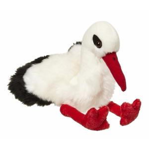 Nature Planet Ooievaar knuffel - 30 cm - wit - vogels - knuffeldieren - vogelknuffel
