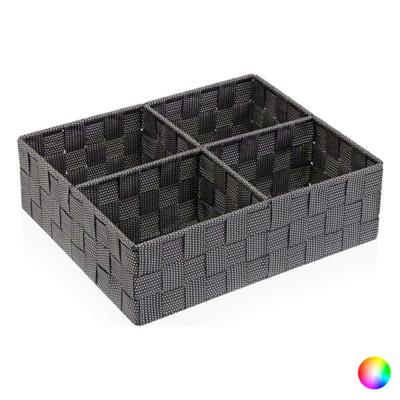 Doos met vakjes Textiel (27 x 10 x 32 cm) Kleur Grijs