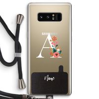 Pink Bouquet: Samsung Galaxy Note 8 Transparant Hoesje met koord